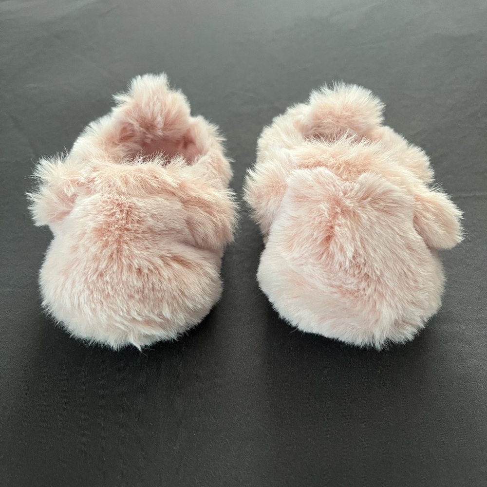 Fluffy Pink Baby Booties / Slippers - Newborn